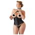 Cottelli Plus Size - Sort korsett i sateng (svart)