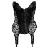 Noir - Leopardsmønstret Strømpeholder Topp (Svart) - L