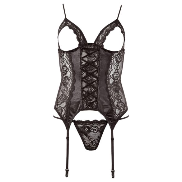 Cottelli - Justerbar strømpeholder topp (svart)