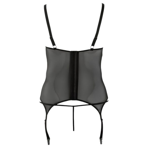 Cottelli - Blomstertopp for kvinner, pluss-størrelse (svart)