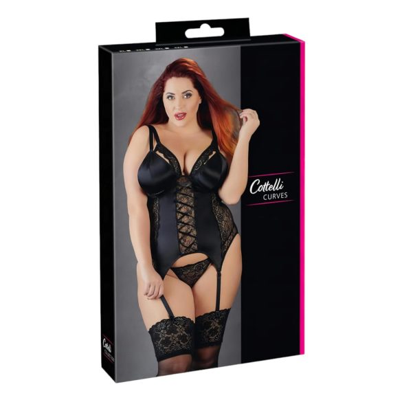 Cottelli Plus Size - Allsidig strømpetopp (svart)
