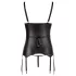 Cottelli Bondage - glinsende push-up‑overdel med håndjern (svart) - XL