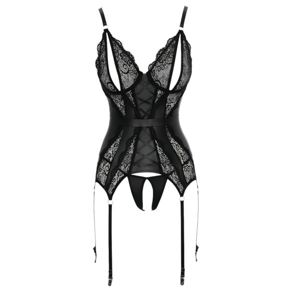 Cottelli - blonder åpen topp og stringtruse (svart) - L