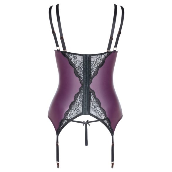Cottelli Kurver - Blonde Korsett Undertøyssett (Lilla) - 90D/XL