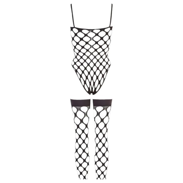 NO:XQSE - sexy netting-sett - svart (S-L)