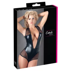 Cottelli - skinnende nettingbody (svart) - L