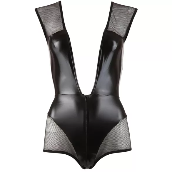 Cottelli - skinnende nettingbody (svart) - L