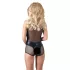 Cottelli - skinnende nettingbody (svart) - XL