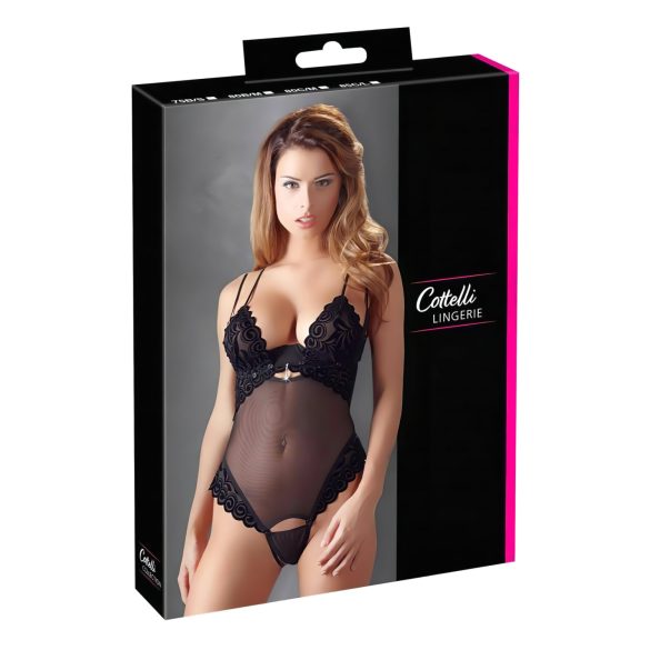 Cottelli - Fløjlsmyk, allsidig body (svart)