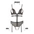 Cottelli Bondage - Åpent body med stropper og kjeder (svart) - XL