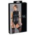 Cottelli Bondage - Glansbody med håndmansjetter (svart) - M