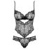 Obsessive Alluria - Blomstermønstret Blondebody (Svart)