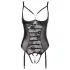 Abierta Fina - glitrende stroppeløs blonde-body (svart)