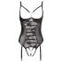 Abierta Fina - gnistrende stropped blondebody (svart) - 85B/L