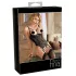 Abierta Fina - glitrende stroppeløs blonde-body (svart) - 80C/M