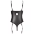 Abierta Fina - glitrende stroppeløs blonde-body (svart) - 80C/M