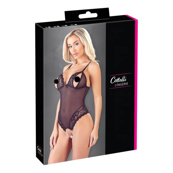 Cottelli - Blonder & perler åpent body (svart) - L