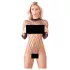 NO:XQSE - langermet netting body med mesh - svart (S-L)