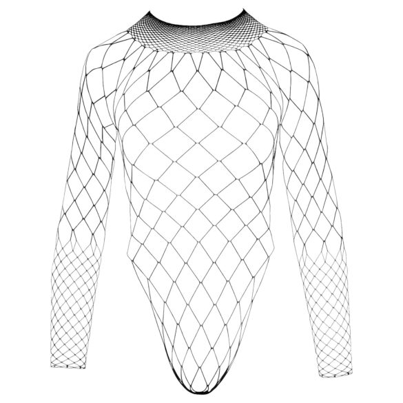 NO:XQSE - langermet netting body med mesh - svart (S-L)