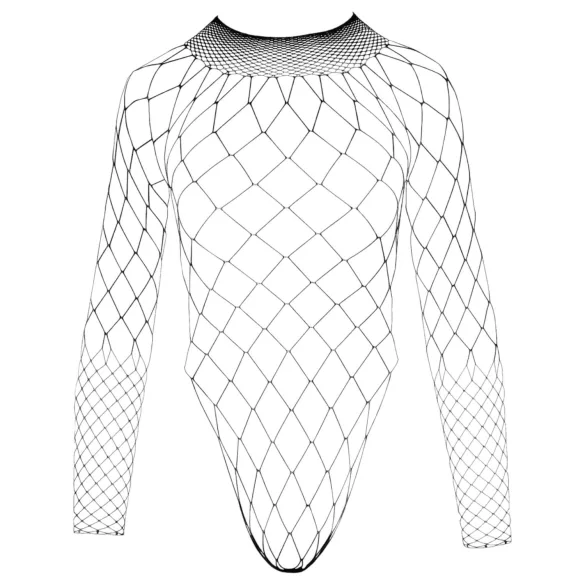 NO:XQSE - langermet netting body med mesh - svart (S-L)