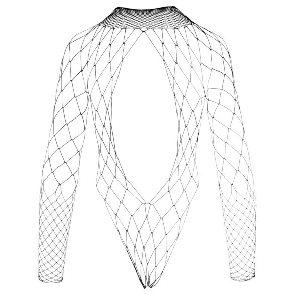 NO:XQSE - langermet netting body med mesh - svart (S-L)