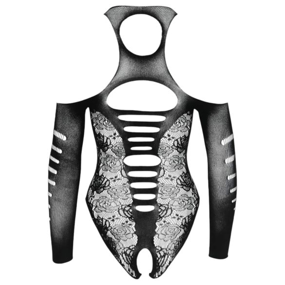 NO:XQSE - Body med sløyfe, lange ermer - svart (S-L)