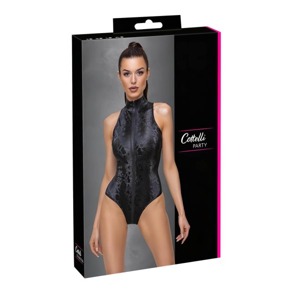 Cottelli Party - slangeskinn body (svart) - M