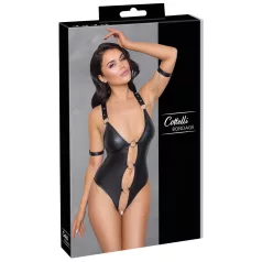 Cottelli Bondage - skinnende, ringet, åpen body (svart)