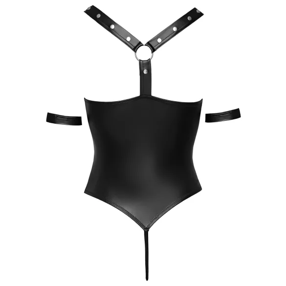 Cottelli Bondage - skinnende, ringet, åpen body (svart)