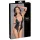 Cottelli Bondage - skinnende, ringet, åpen body (svart) - L