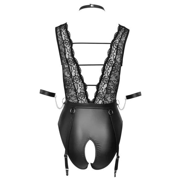 Cottelli Bondage - Blonder og halspynt body (svart) - M