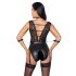 Cottelli Bondage - Blonder og halspynt body (svart) - L