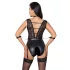 Cottelli Bondage - Blonder og halspynt body (svart) - XL