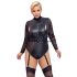 Cottelli Bondage Plus Size - Sort teddy med blondermer