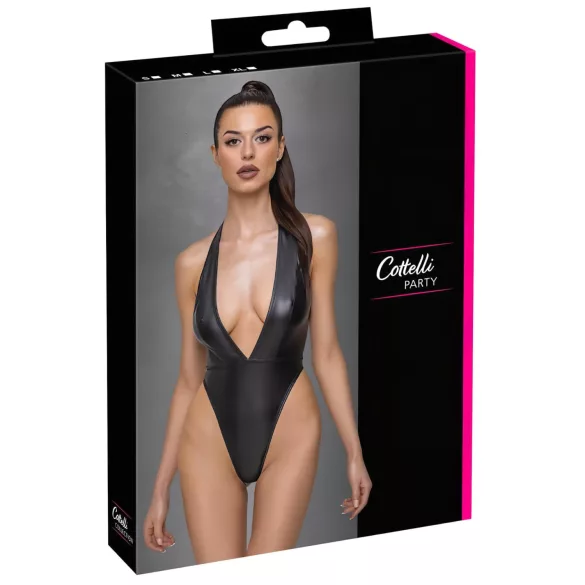 Cottelli Party - glitrende halterneck-body (svart) - L