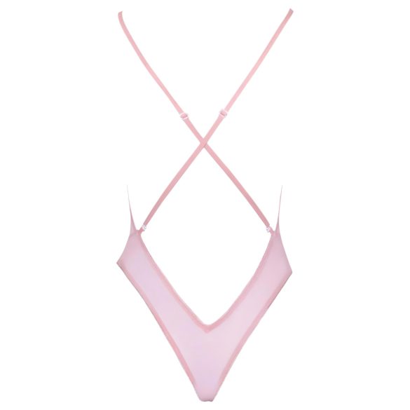 Kyssbar - body med rosebroderi (rosa)