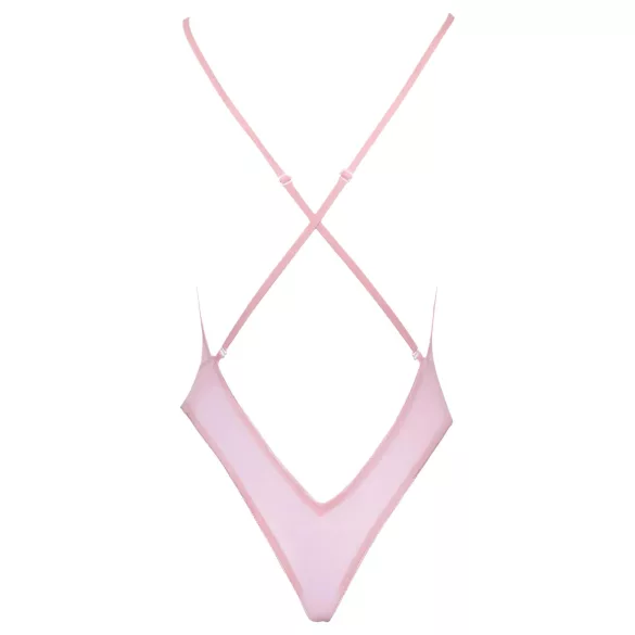 Kyssbar - body med rosebroderi (rosa) - L/XL