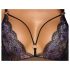 Cottelli - brodert åpen blondebody (svart-lilla) - XL