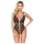 Abierta Fina - åpen blondeteddy med strass (svart)