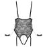 Cottelli Bondage - Åpen body med håndjern (svart) - M