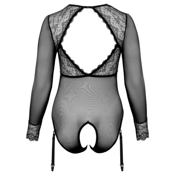 Cottelli Curves - gjennomsiktig body (svart) - 2XL