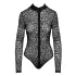 Noir - leopardmønstret, langermet body (svart)