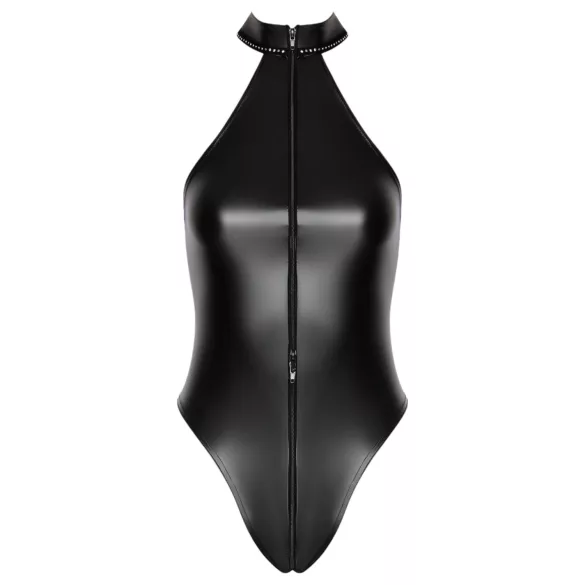 Noir - glansfull halterneck-body (svart) - M