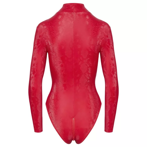 Cottelli - rød slangeprint body - L