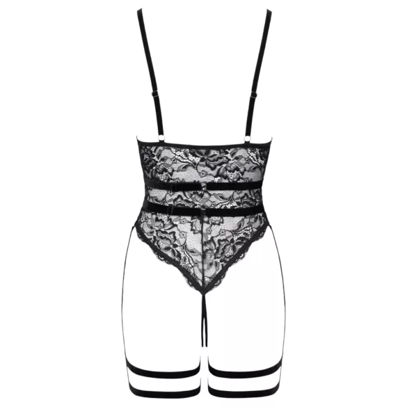 Cottelli - åpen stroppesexbody (svart)