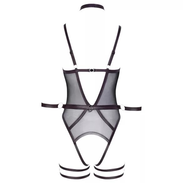 Cottelli Bondage - åpen body og håndleddsmansjetter (svart) - L