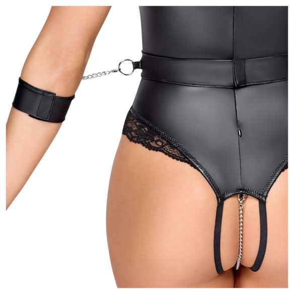 Cottelli Bondage - Åpen bryst-bodysuit (svart)