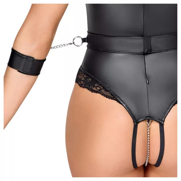 Cottelli Bondage - Åpen bryst-bodysuit (svart) - M
