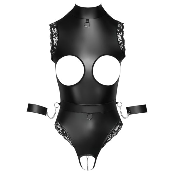 Cottelli Bondage - Åpen bryst-bodysuit (svart) - L