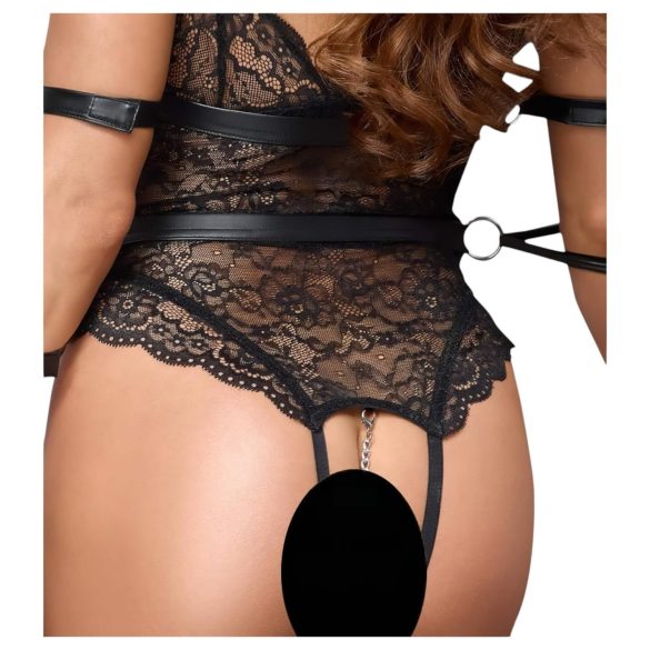 Cottelli Bondage - Åpen blondeteddy (svart) - M